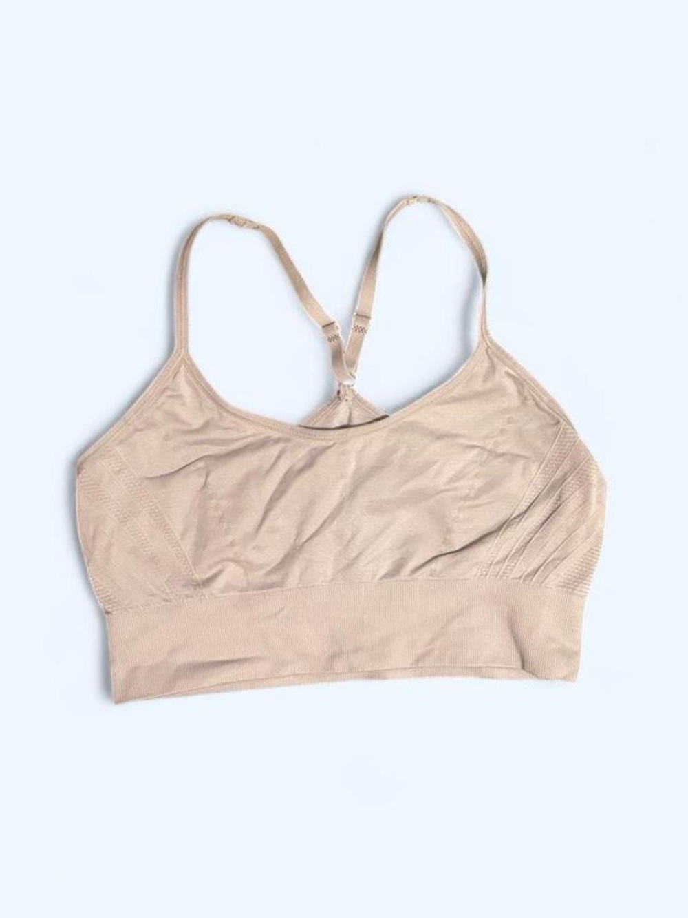 Unbranded Beige Light Impact CrossBack Sports Bra Size M